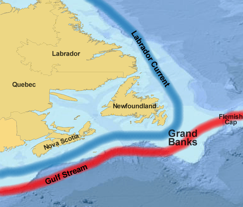 Grand Banks Atlantic Ocean Map 