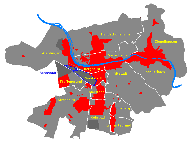 Liste der Stadtteile von Heidelberg