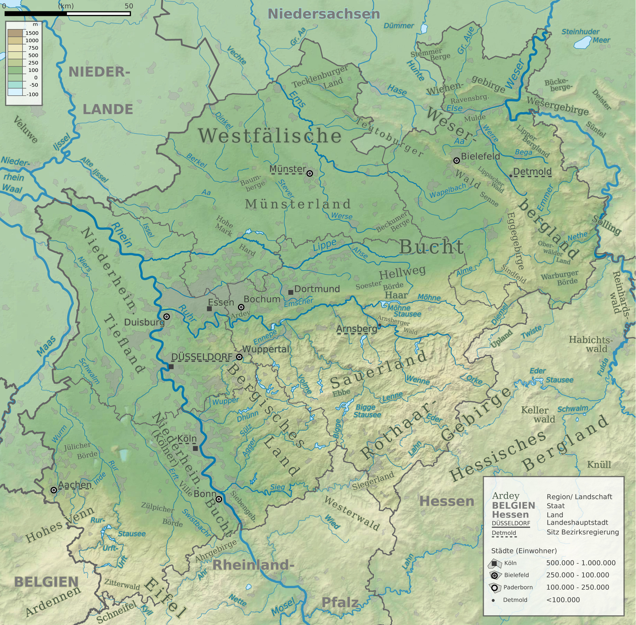 Geographie Nordrhein-Westfalens