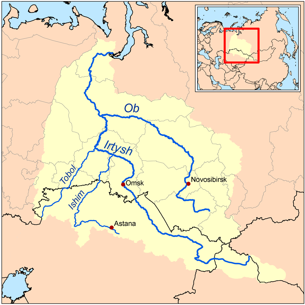 Карта Канала Иртыш Караганда
