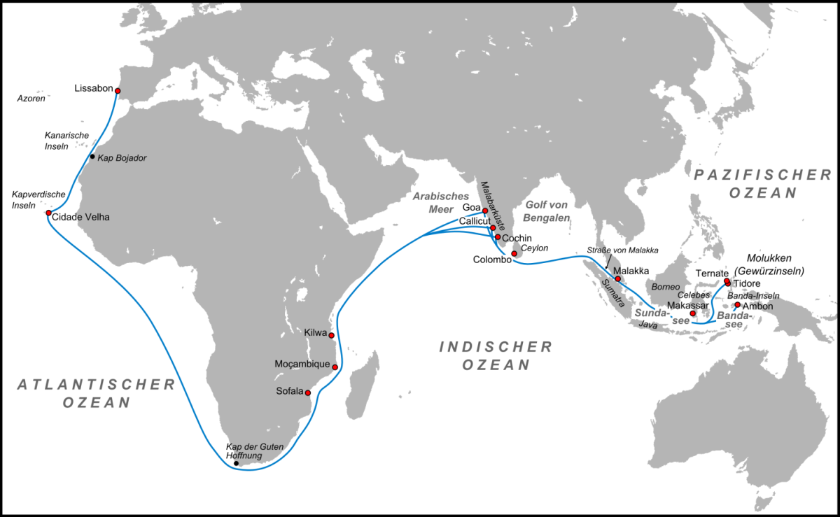 Seeweg nach Indien