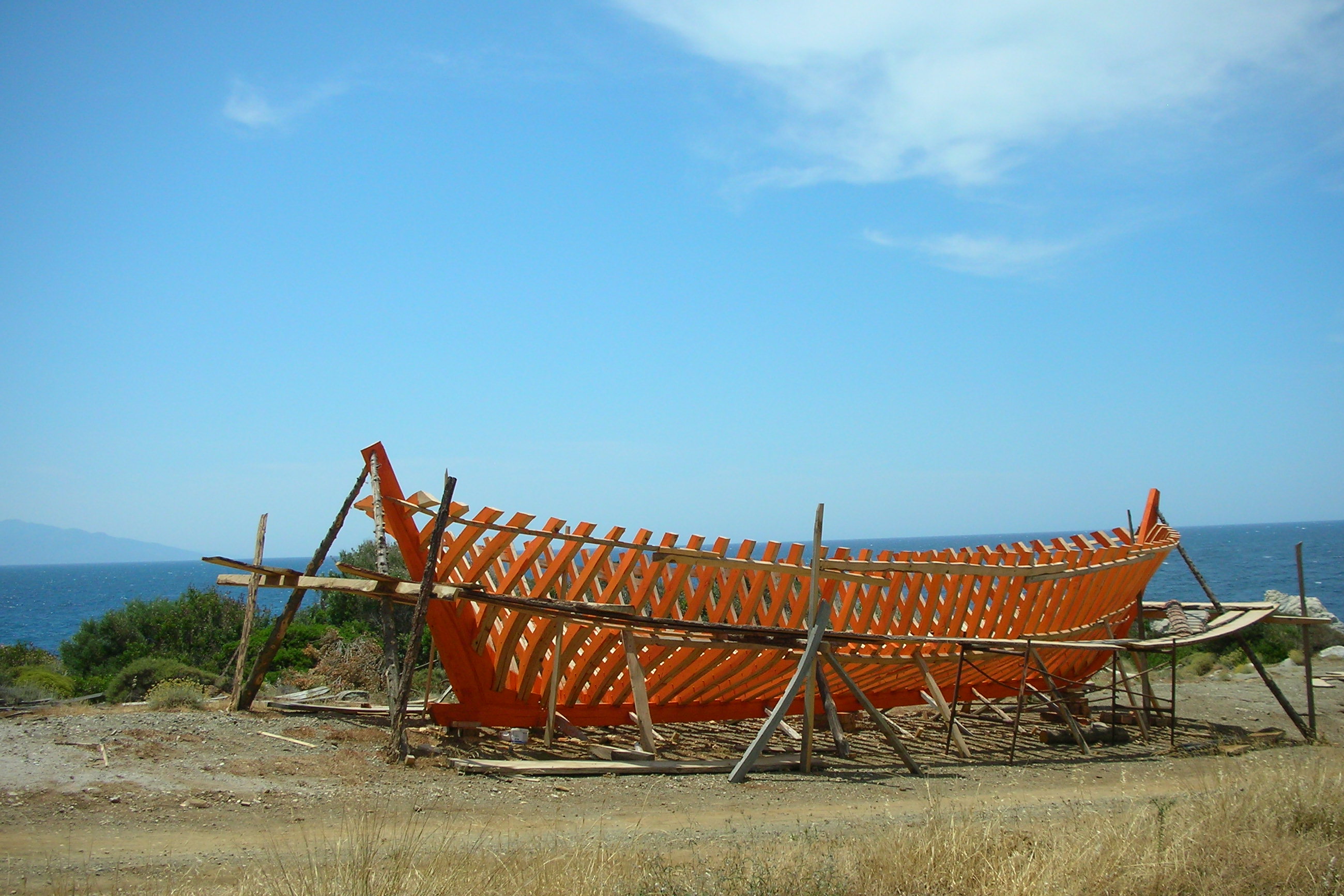 Bootsbau auf Samos , Griechenland