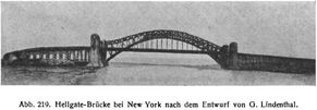 Abb. 219. Hellgate-Brücke bei New York nach dem Entwurf von G. Lindenthal.