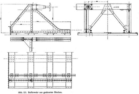 Abb. 121. Bufferwehr aus gesäumten Blechen.