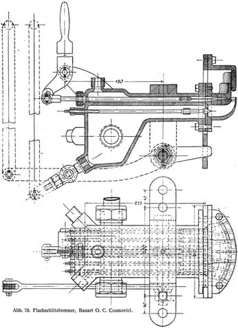 Abb. 78. Flachschlitzbrenner, Bauart G. C. Cosmovici.