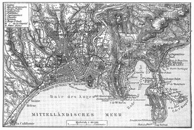 Karte von Nizza und Umgebung.