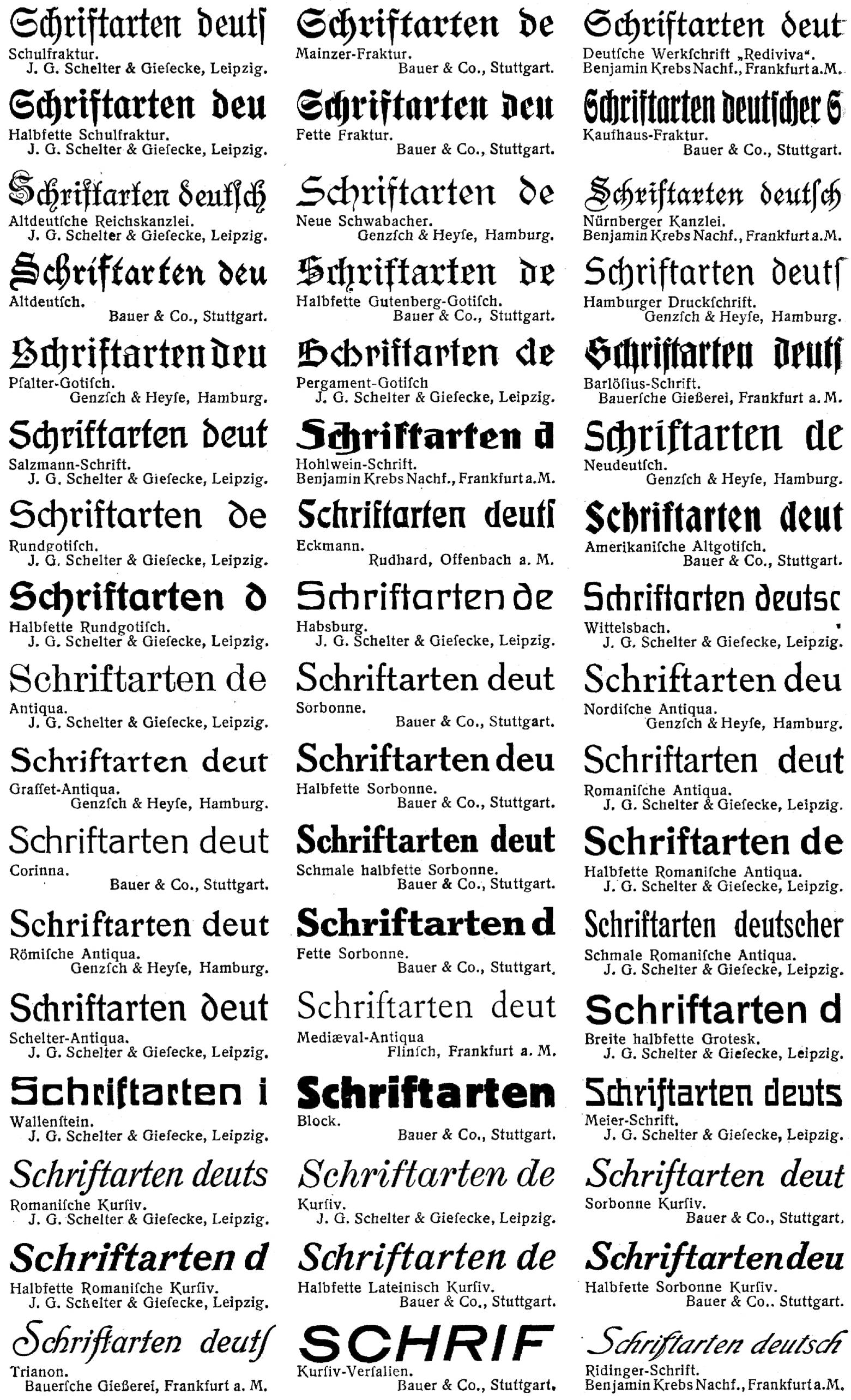 Schriftarten Schriftarten