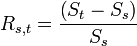  R_{s, t} = \frac{\left(S_t - S_s \right)}{S_s} 