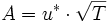 A=u^*\cdot\sqrt{T}
