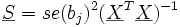 \underline S = se(b_j)^2 (\underline X^T \underline X)^{-1} 