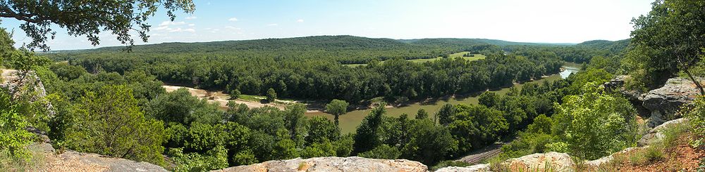 Der Meramec River fließt bei St. Louis durch den Castlewood State Park.