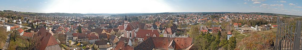 Panoramabild Hilpoltsteins, Blick von der Burg