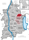 Lage der Gemeinde Eresing im Landkreis Landsberg am Lech