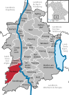 Lage der Gemeinde Fuchstal im Landkreis Landsberg am Lech
