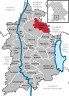 Lage der Gemeinde Geltendorf im Landkreis Landsberg am Lech
