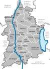 Lage des Ammersees (ein gemeindefreies Gebiet) im Landkreis Landsberg am Lech