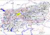 Lage der Tuxer Alpen in den Ostalpen