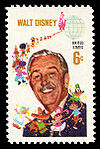 Briefmarke mit dem Bild von Walt Disney aus dem Jahre 1968