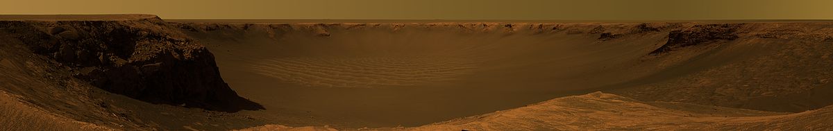 Dieses Bild (annähernd in Echtfarben) wurde von MER Opportunity während eines Zeitraums von drei Wochen (vom 6. Oktober bis 6. November 2006) aufgenommen