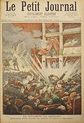 Die Explosion in der Oper, Zeichnung auf dem Titelblatt des Petit Journal