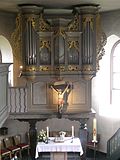 Stummorgel St. Georgskirche Steinbach Taunus gebaut 1767.JPG