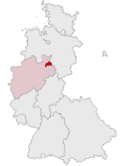 Deutschlandkarte, Position des Kreises Lemgo hervorgehoben