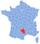 Lage von Aveyron in Frankreich