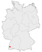 Lage der kreisfreien Stadt Freiburg im Breisgau in Deutschland