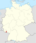 Deutschlandkarte, Position des Saarpfalz-Kreises hervorgehoben