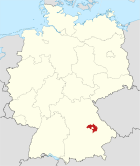 Deutschlandkarte, Position des Landkreises Regensburg hervorgehoben