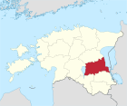 Die Lage des Kreises Tartu in Estland