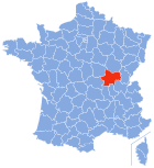Lage von Saône-et-Loire in Frankreich