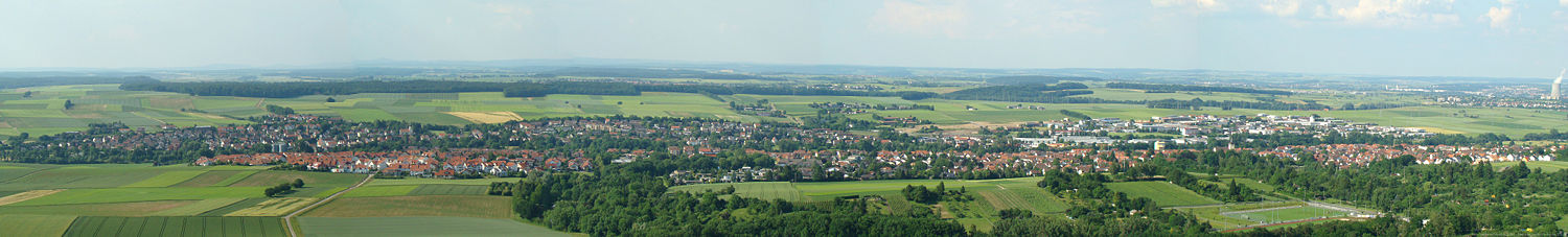 Panoramabild von Leingarten, Standort: Heuchelberger Warte