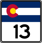 Straßenschild der Colorado State Route 13