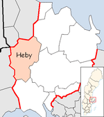 Lage der Gemeinde Heby