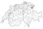 Lage des Kantons Appenzell Innerrhoden