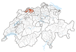 Lage des Kantons Basel-Landschaft