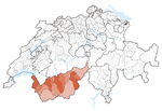 Lage des Kantons Wallis