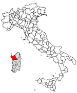 Lage der Provinz Sassari innerhalb Italiens