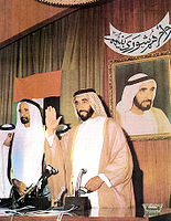 Scheichs Zayid bin Sultan Al Nahyan und Raschid bin Said Al Maktum