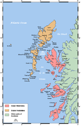 Karte der Hebriden