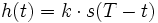 h(t)=k\cdot s(T-t)