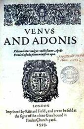 Shakespeares Venus und Adonis, Erstdruck