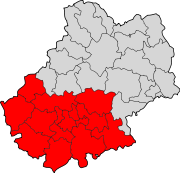 Lage des Arrondissement Cahors im Département Lot