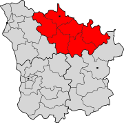 Lage des Arrondissement Clamecy im Département Nièvre