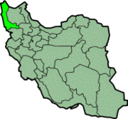 Lage der Provinz West-Aserbaidschan im Iran