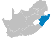Lage der Provinz KwaZulu-Natal in Südafrika