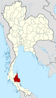 Karte von Thailand  mit der Provinz Nakhon Si Thammarat hervorgehoben
