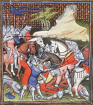 Karl von Blois wird in der Schlacht von La Roche-Derrien gefangengenommen (Darstellung um 1410)