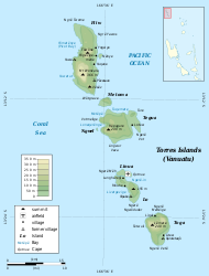 Karte der Torres-InselnToga im Bild ganz unten
